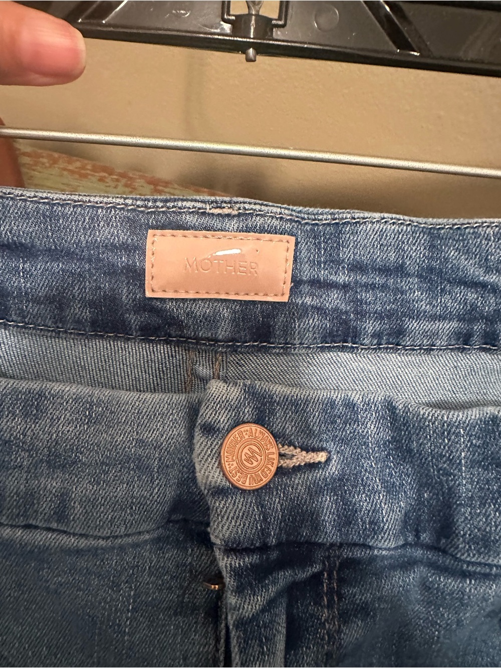MOTHER High-Rise Medium Blue Denim Jeans